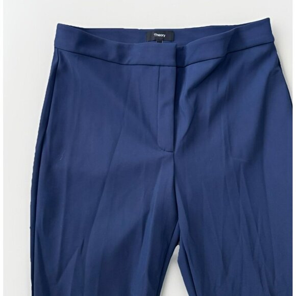 Theory Slim Kick Pants Size 10 Bistretch Deep Navy NWT No Pockets - Picture 2 of 7
